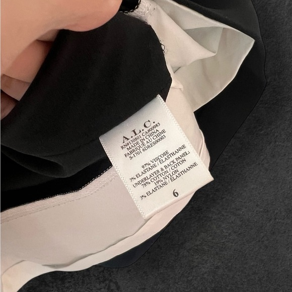 A.L.C. Black/White Baez Racerback Colorblock Contrast Mini Dress Size 6 - Picture 10 of 15